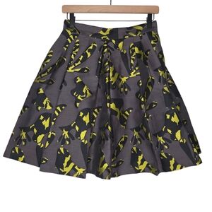Banana Republic Neon Pieced Jacquard Fit & Flare Pleated Skirt Size 4 Tall